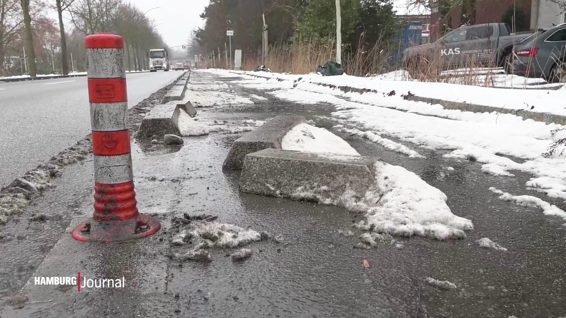 Geschützter Radweg in Rahlstedt zurückgebaut