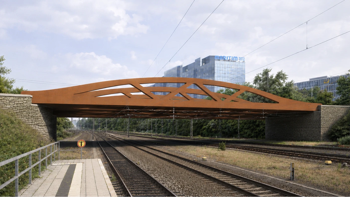 Hauptachse gesperrt: Neubau der Brücke der Rheinstraße verzögert sich