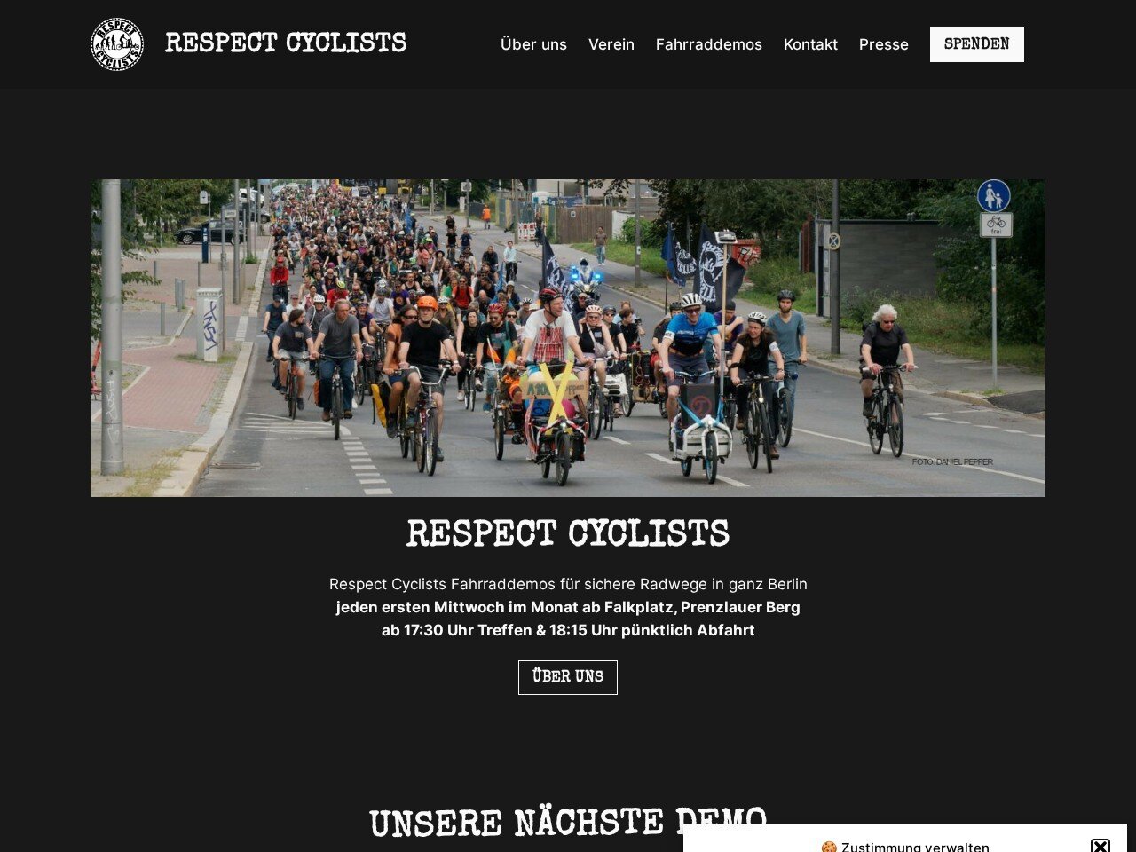 Screenshot https://respect-cyclists.de/