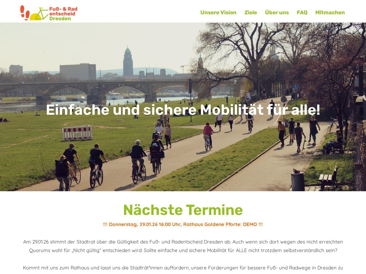 Screenshot https://fuss-und-radentscheid-dresden.de/