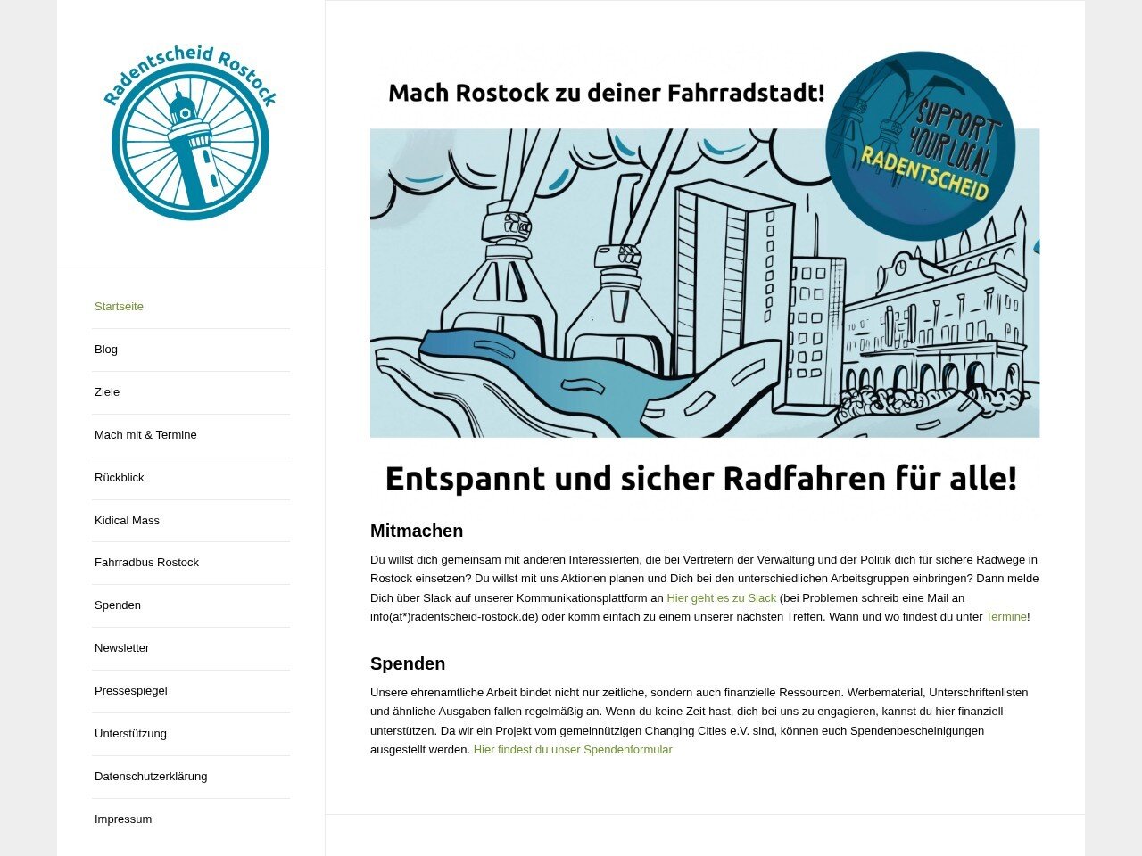 Screenshot https://radentscheid-rostock.de/