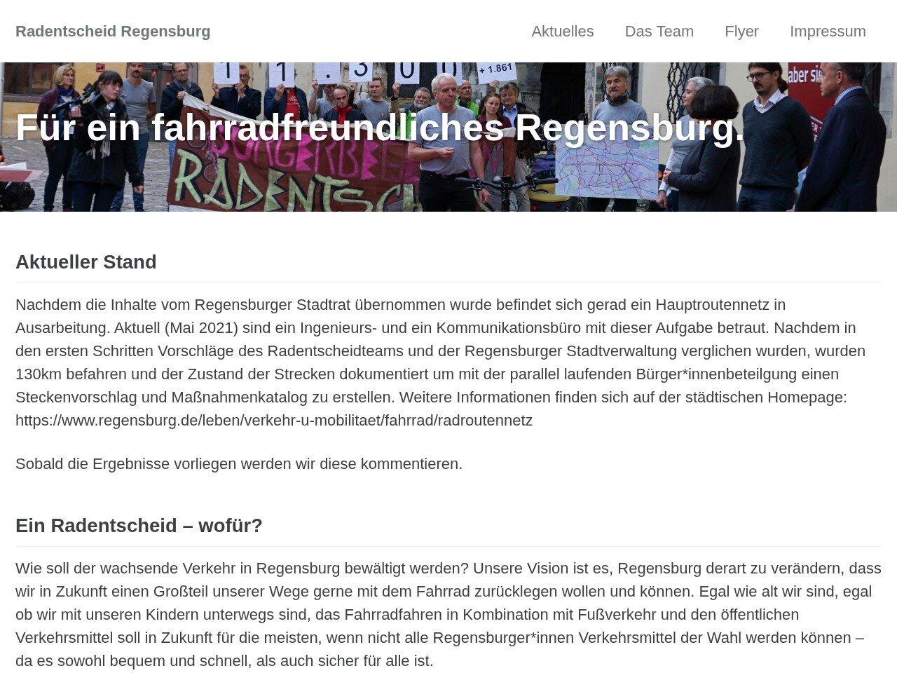 Screenshot https://www.radentscheid-regensburg.de/