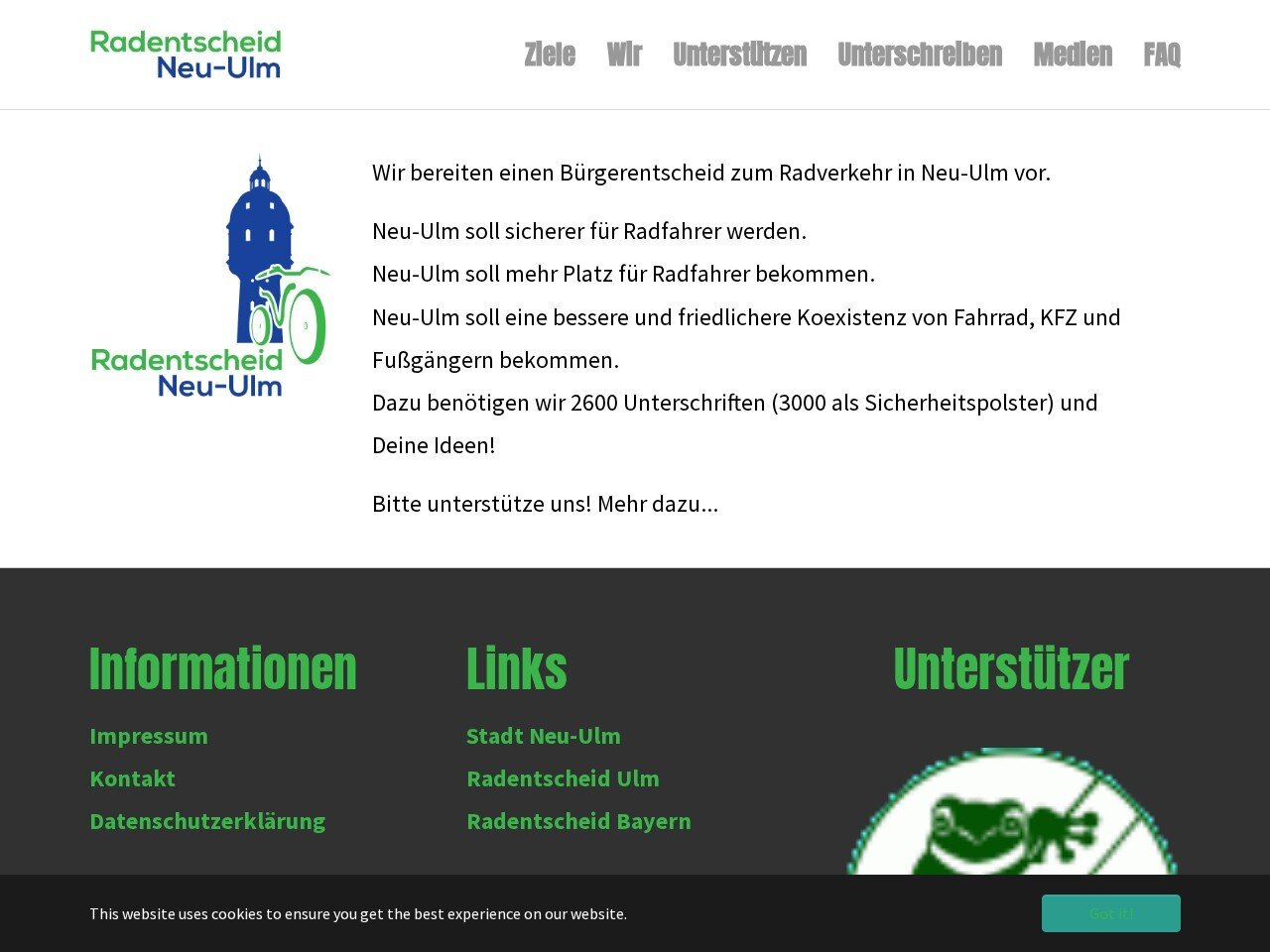 Screenshot http://www.radentscheid-nu.de/