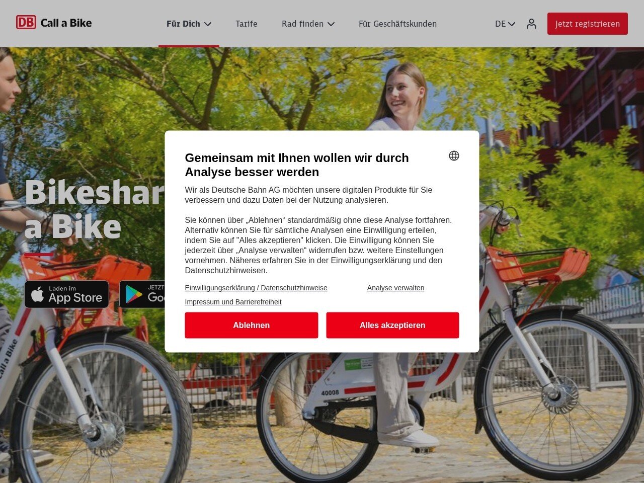 Screenshot https://www.callabike.de/