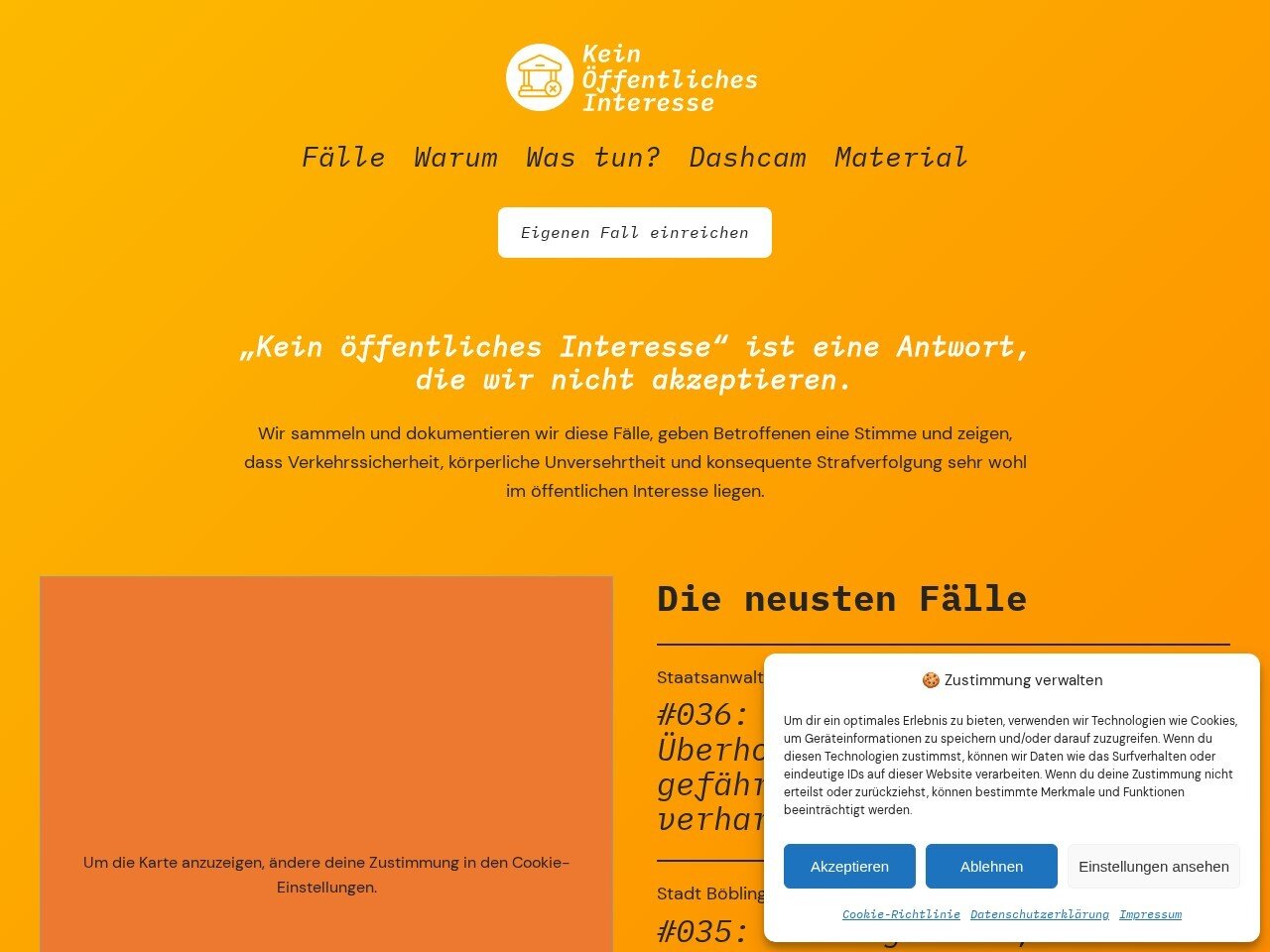 Screenshot https://www.keinoeffentlichesinteresse.org/