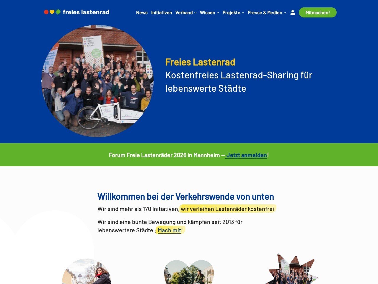 Screenshot https://freies-lastenrad.org/
