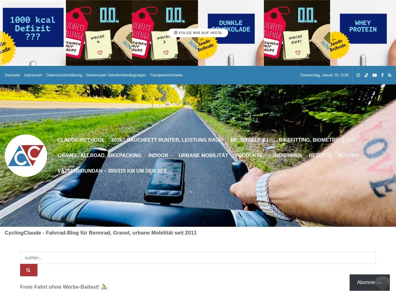 Screenshot https://cyclingclaude.de/